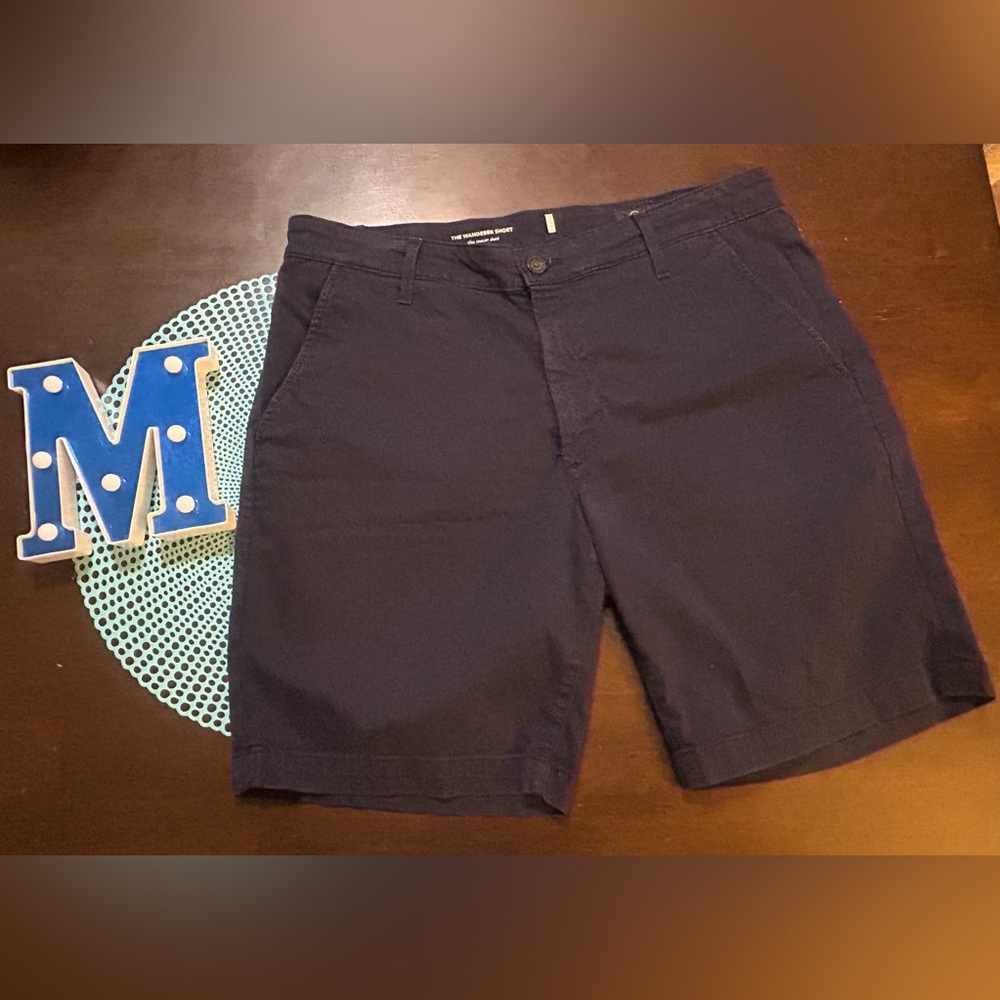 AG Adriano Goldschmied The Wanderer Slim Trouser Shorts Mens Size 34R, Navy Blue